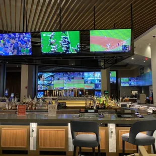 Spears and Spirits and The sports betting area behind it