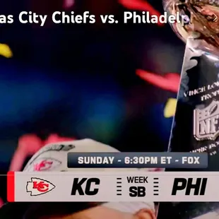 Eagles vs Chiefs, Sunday 6:30pm (EDT) - 2/9/2025