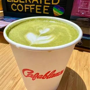 Matcha Latte with a shot of Espresso