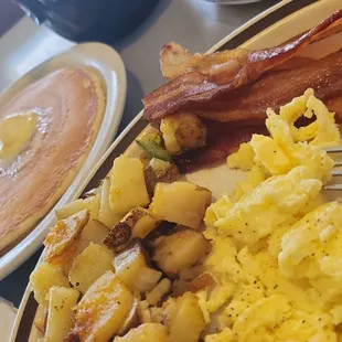 Country morning breakfast with side of biscuit with gravy!