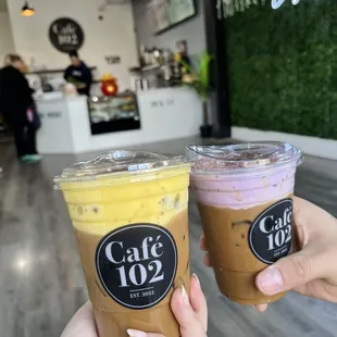 Egg coffee &amp; ube coffee