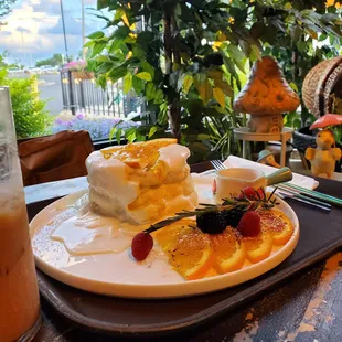 Japanese soufflé pancake, orange