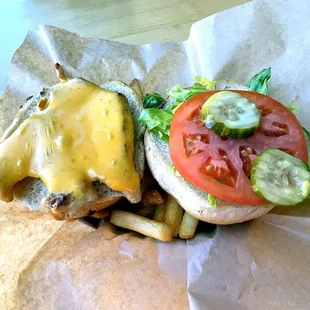 Grilled Chicken Sandwich with Fries - Mmm!