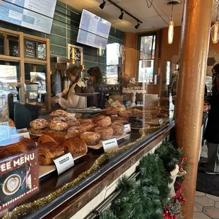 a display of pastries and pastries