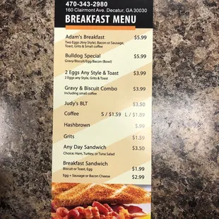 Breakfast Menu