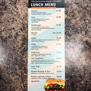 Lunch Menu