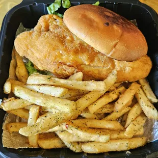 5'23'2023 Fish Sandwich w Garlic Fries (Sooo Good)