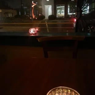 My tranquil corner with my tranquil view. Romantic dinner with a party of one