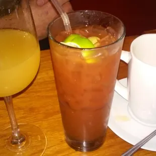 Brunch Bellini, Bloody Mary, &amp; a coffee