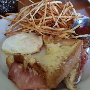 Croquet Madame and shoestring fries