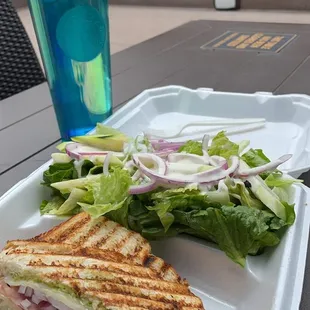 Ham Panini with side salad