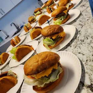 Yummy Cheeseburgers for our office from Cafe 201