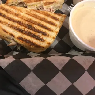 I order theTurkey cuban with soup.  The turkey cuban is amazing . Turkey, pickles and cheese on pressed bread.  You cannot go wrong.