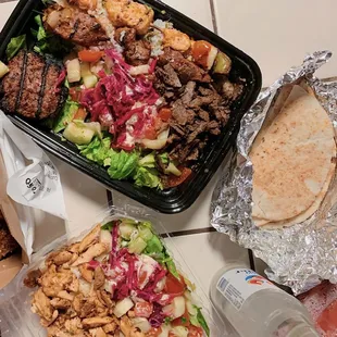 Chicken Gyros Plate, Combo Mixed Grill Plate