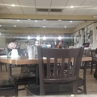 a woman sitting at a table