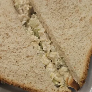Chicken salad sandwich on wheat