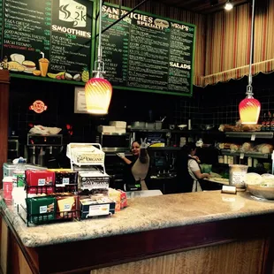 the counter and menus