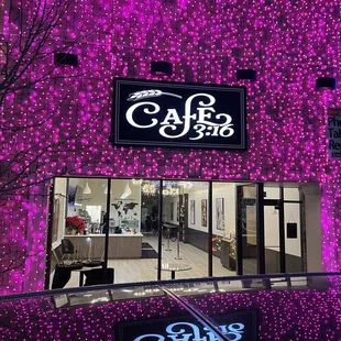 the outside of the cafe