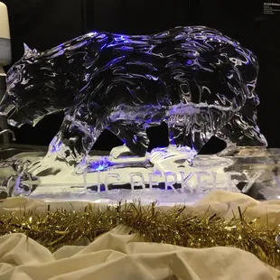 an ice sculpture of a bear