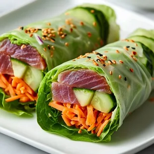 Ahi tuna rice paper wrap