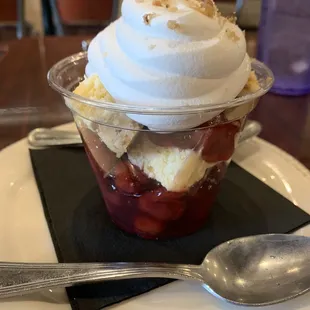 Cherry cake parfait