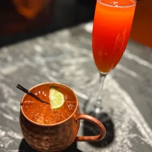 a moscow mule and a cocktail