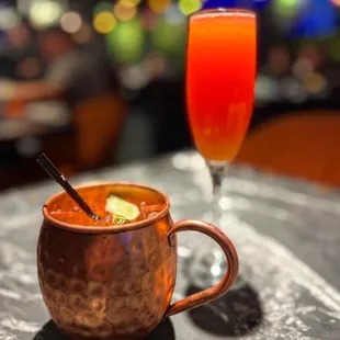 a moscow mule and a cocktail