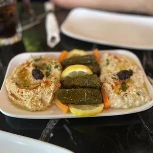 9. Pick 3 Combo Plate 1. Hummus Dolma 4. Babaganush