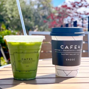 Iced Matcha latte and Chai Latte
