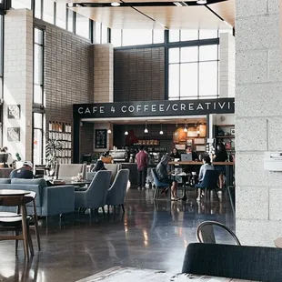 the interior of a coffee shop