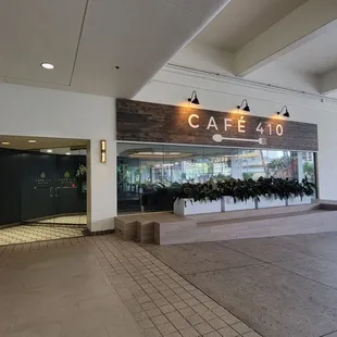 the entrance to the restaurant