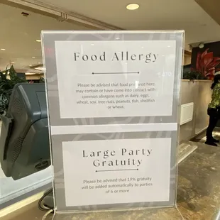 food allergy, large party, and large party