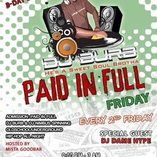 flyer for paid in full friday