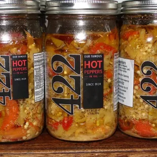 Homemade Hot peppers in oil