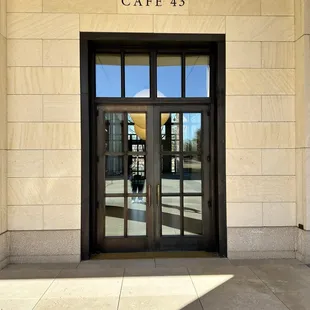 the entrance to the building