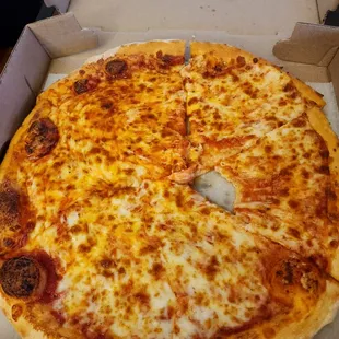 2nd time around, uploaded clear photo this time.  Plain cheese pizza.  Looks and tastes great.