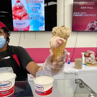 Delicious Raspberry Cheesecake on bottom with  Butter Rum Toffee on top