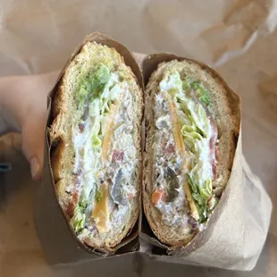 Spicy tuna avocado on wheat