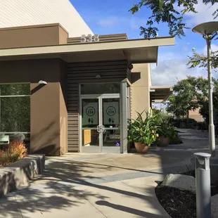 the entrance to the restaurant