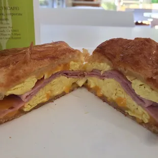 Ham, egg and cheese croissant