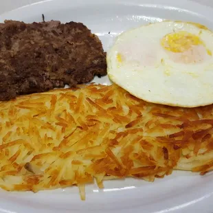 Hamburger steak breakfast