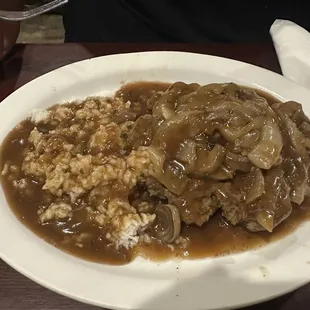 Hamburger steak with rice