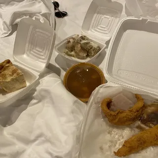 Shrimp Etouffee with Fried Fish