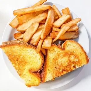 Pancho&apos;s Beef Melt w/ Steak Fries (Top View).