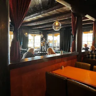 Dining room with performer