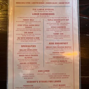 menu