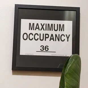 Maximum Occupancy: 36. That should give you an idea of how small the restaurant is