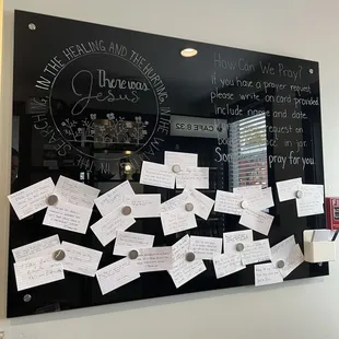 Prayer wall inside