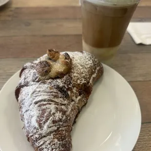 Cookie dough Croissant is stuffed with a Nutella like filling. So good!