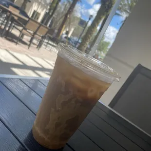 Black Iced Americano with Caramel syrup